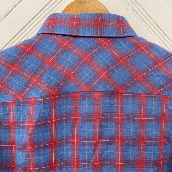 Zachary Prell Plaid Linen Button Down Shirt - Picture 10 of 12